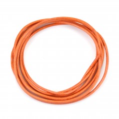 Orange goat leather ribbon 1.3mm x 1m