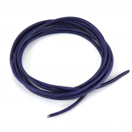 Kid leather ribbon purple 1.3mm x 1m