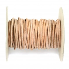 Natural rounded buffalo leather cord 2.5mm x 1m