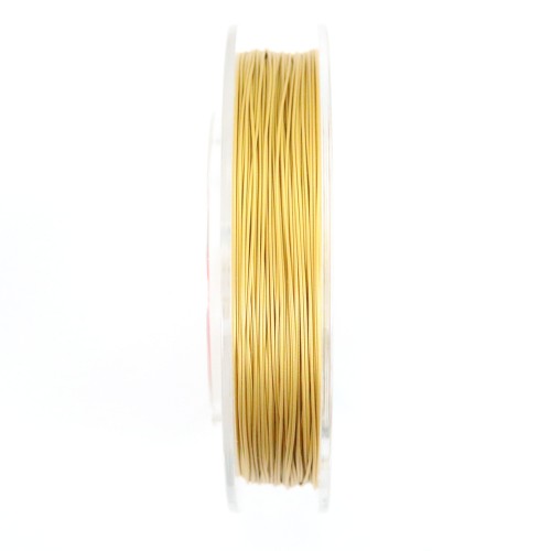 Cable de acero de 7 hebras enfundado en nailon dorado 0,7 mm x 100 m