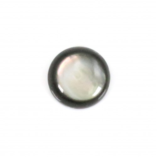 Round grey mother-of-pearl cabochon 6mm x 2pcs