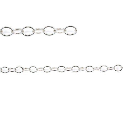 Sterling Silver 925 curb chain 1.8x0.75mm x 50cm