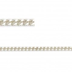 925 sterling silver flat curb chain 1.2x0.6mm x 50cm