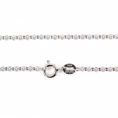 Jaseron links necklace sterling silver 925 rhodium 2mm x 45cm