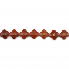 Red Jasper clover faceted 10mm x 1pc