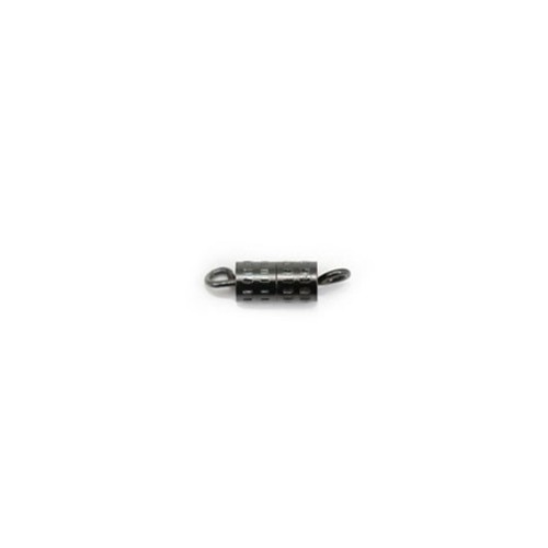 Screw-on clasp in metal, black color, 4x8mm x 1pc