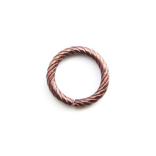 Spiral Jumprings open old copper tone 10mm x 4pcs