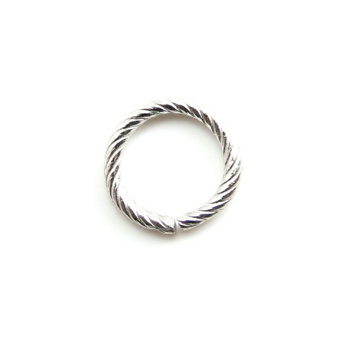 Spiral Jumprings open silver tone 10mm x 4pcs