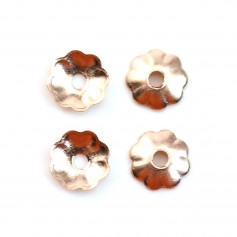 Rose Gold Filled flower shaped cup 3mm x 12pcs