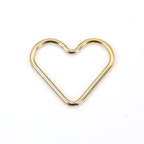14k gold filled flat heart shaped spacers 15mm x 1pc