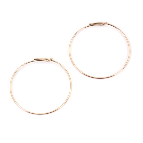 14k rose gold filled hoop earrings 0.7x20mm x 2pcs