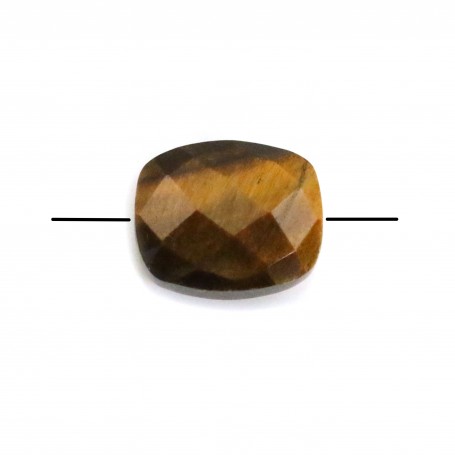 Eye of tiger rectangular faceted 8x10mm x 1pc