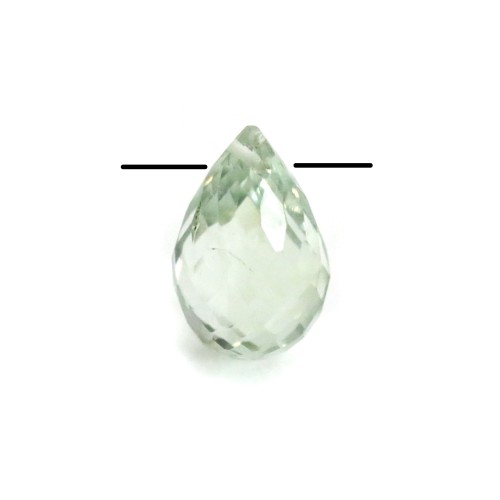Prasiolite, in the shape of a faceted drop x 1pc