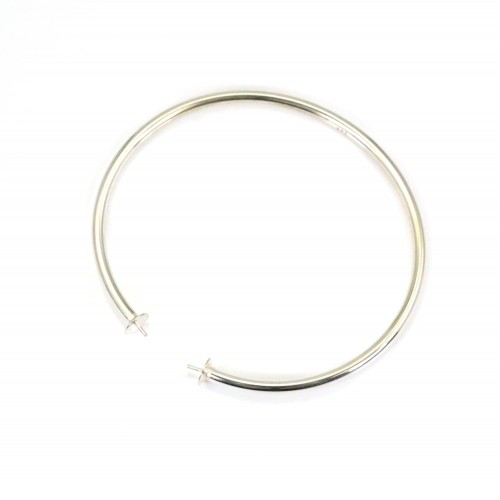 Bracelet jonc flexible 65mm pour perle semi-percée en argent 925 x 1pc
