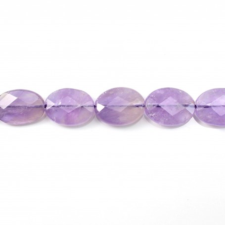 Clear Amethyst Faceted Oval 16x20mm x 40cm