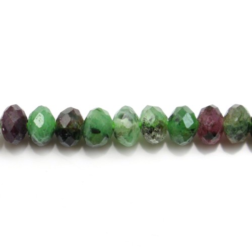 Ruby Zoisite Faceted Round 2x3mm x 40cm