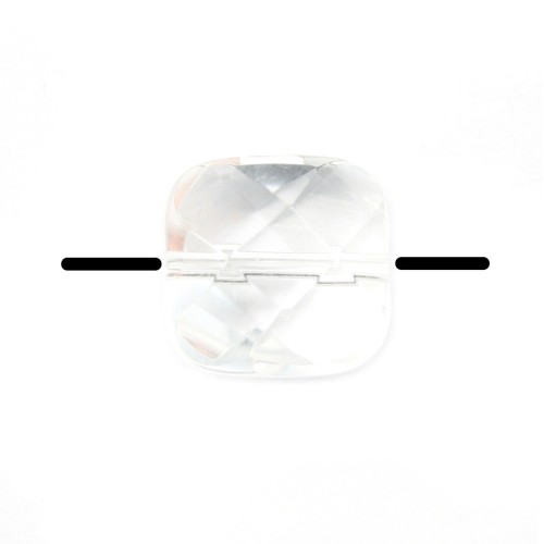 Cristal de rocha facetado quadrado 10mm x 4pcs