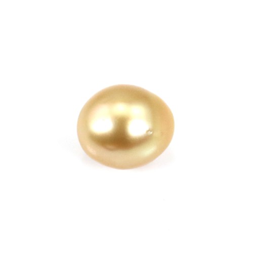 Perle des mers du Sud, dorée, olive/poire, 11-11.5mm x 1pc