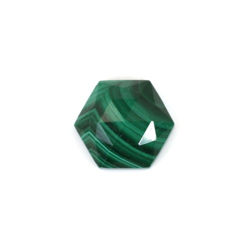 Malachit-Cabochon hexagonal facettiert 10mm x 1pc