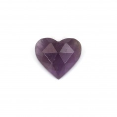 Amethyst faceted heart cabochon 9x10mm x 1pc
