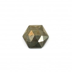 Cabochon Pyrite hexagone facetté 10mm x 1pc