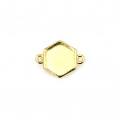 Spacer for 10mm hexagon cabochon - Gold-colored x 1pc