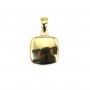 9mm square cabochon pendant holder - Gold x 1pc