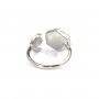 Adjustable ring for hexagon & round cabochon - Silver x 1pc
