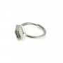 Verstellbarer Ring für 10mm Hexagon-Cabochon - Silber x 1St
