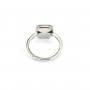Verstellbarer Ring für quadratischen Cabochon 9mm - Silber x 1St