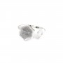 Adjustable ring for hexagon & round cabochon - Silver 925 x 1pc