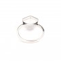 Adjustable ring for 10mm hexagon cabochon - Silver 925 x 1pc
