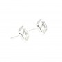 Earring for square cabochon 9mm - Silver 925 x 2pcs
