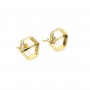 Hexagon cabochon earring 10mm - Gold x 2pcs