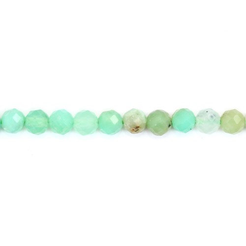 Chrysoprase round faceted 4mm x 6pcs