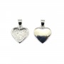 Heart cabochon pendant 9x10mm - Silver plated x 1pc