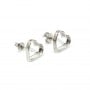 Earring for heart cabochon 9x10mm - Silver plated x 2pc
