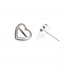Ohrring für Herzcabochon 9x10mm - 925er Silber x 2Stk
