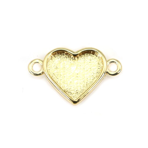 Spacer for heart cabochon 9x10mm - Gold x 1pc