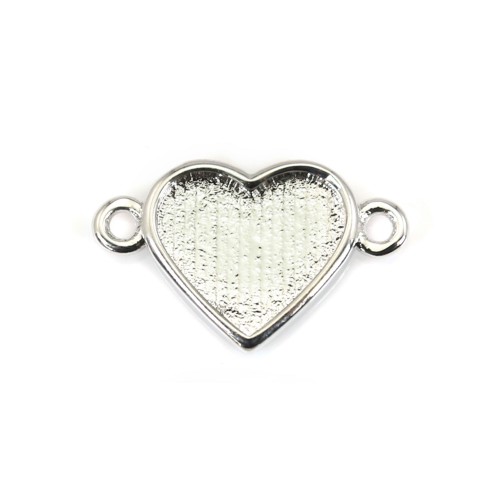 Spacer for heart cabochon 9x10mm - Silver x 1pc