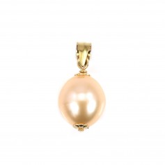Salmon Freshwater Cultured Pearl Pendant 8x20mm - Gold Filled x 1pc