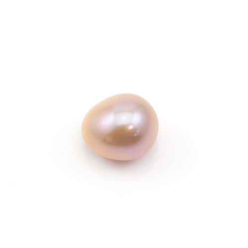 Perla cultivada de agua dulce, semiperforada, malva, forma de pera, 8,5-9mm x 1ud