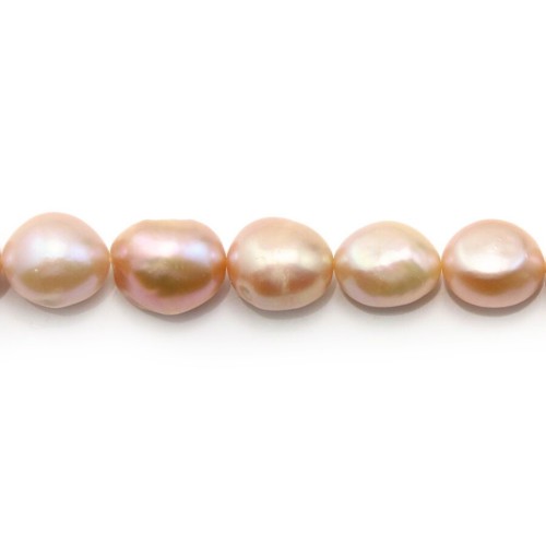Freshwater cultured pearls, salmon, 8-9mm x 36cm
