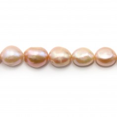 Freshwater cultured pearls, salmon, 8-9mm x 40cm