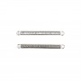 Inserto a barra Pave 2x26mm - Ossido di zirconio e argento 925 rodiato x 1pc