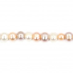 Freshwater cultured pearls, multicolor, half-round, 8mm x 4pcs