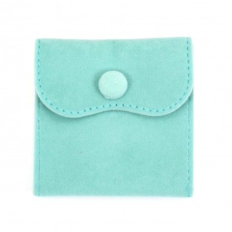 Turquoise velvet pouch 7x7cm x 1pc