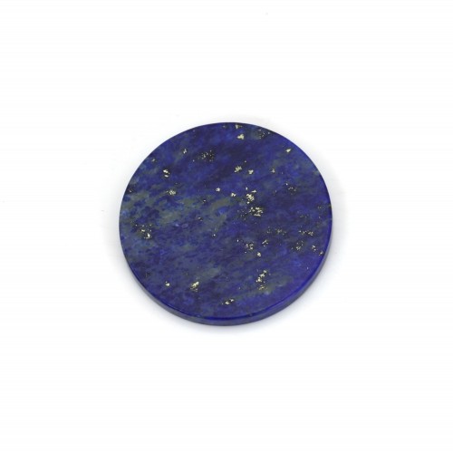 Cabochon lapis lazuli, rond plat 25mm x 2pcs