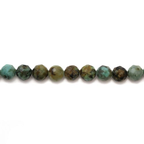 Round faceted African turquoise, 3mm x 40 cm
