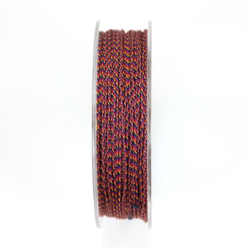 Fio de poliéster multicolorido vermelho violeta 0,9 mm x 30 m